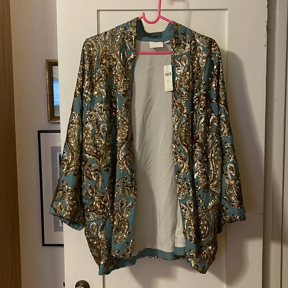 NWT Anthropologie Glittering Gold
Sequined Kimono - Picture 2 of 4